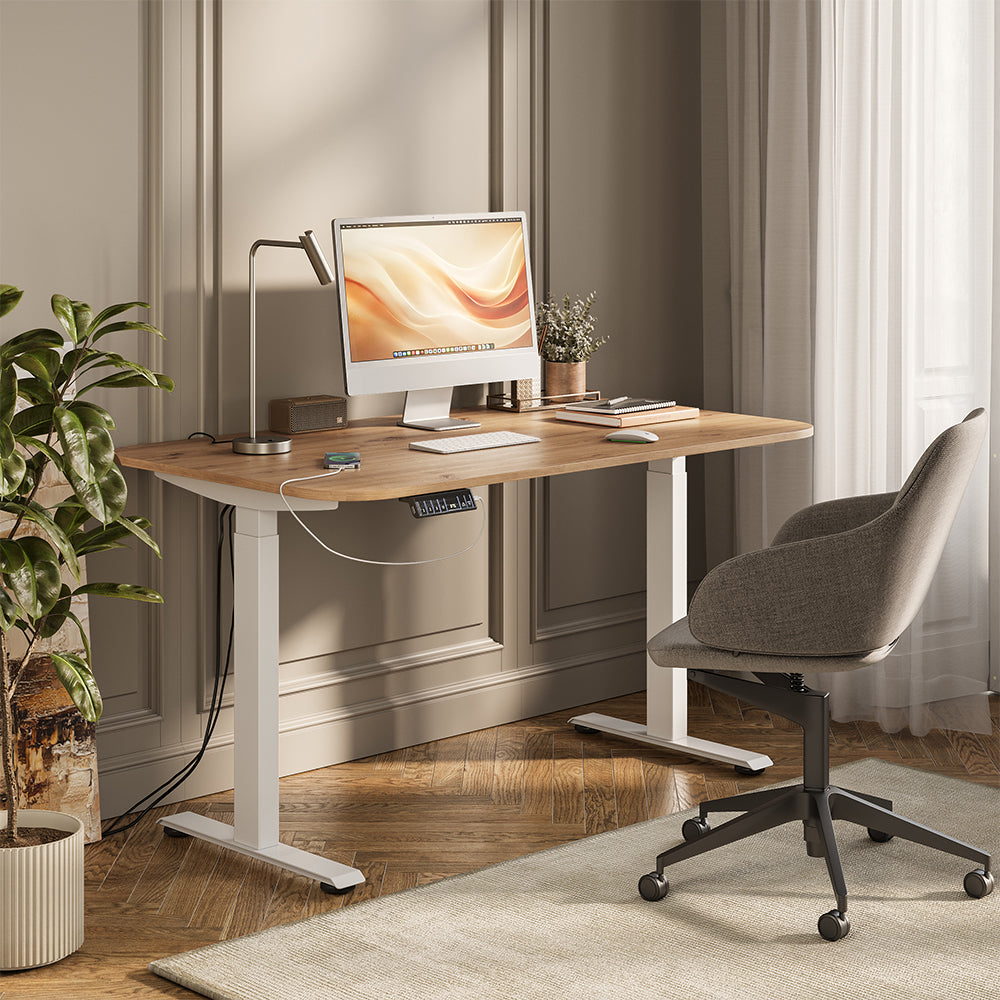 Vicco Scrivania Bianco/Artisan 140 x 80 cm 2 motori