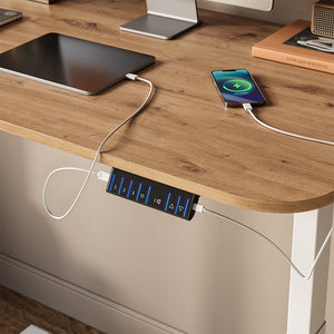 Vicco Scrivania Bianco/Artisan 140 x 80 cm 2 motori