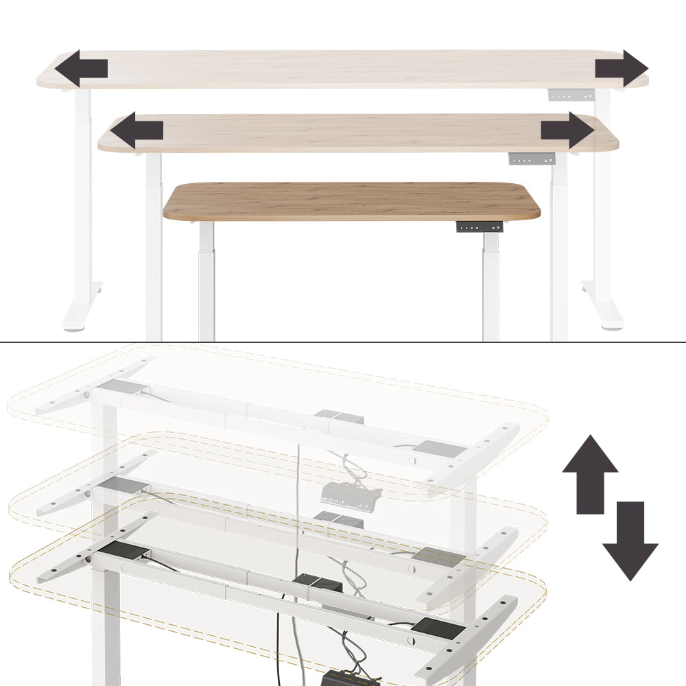 Vicco Scrivania Bianco/Artisan 140 x 80 cm 2 motori