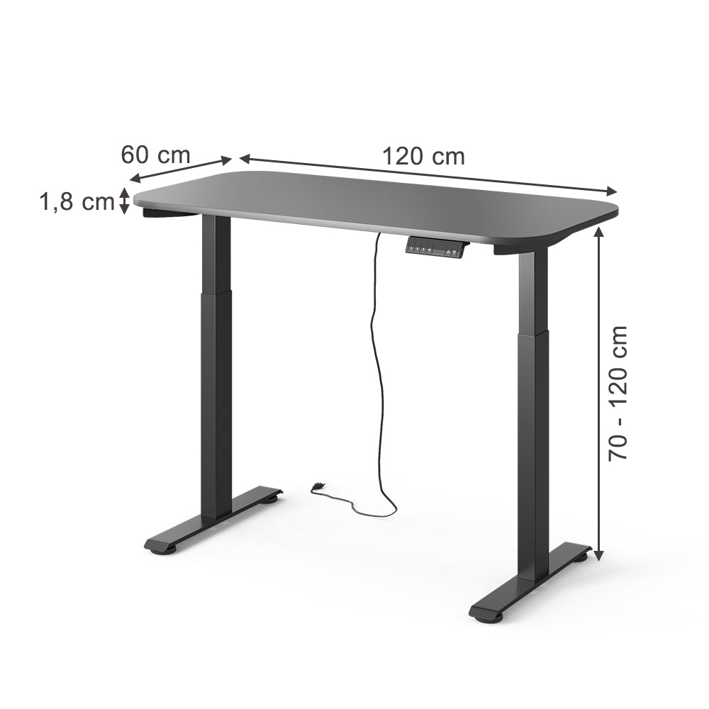 Vicco Scrivania Nero/Antracite 120 x 60 cm 2 motori