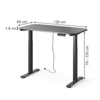 Vicco Scrivania Nero/Antracite 120 x 60 cm 2 motori