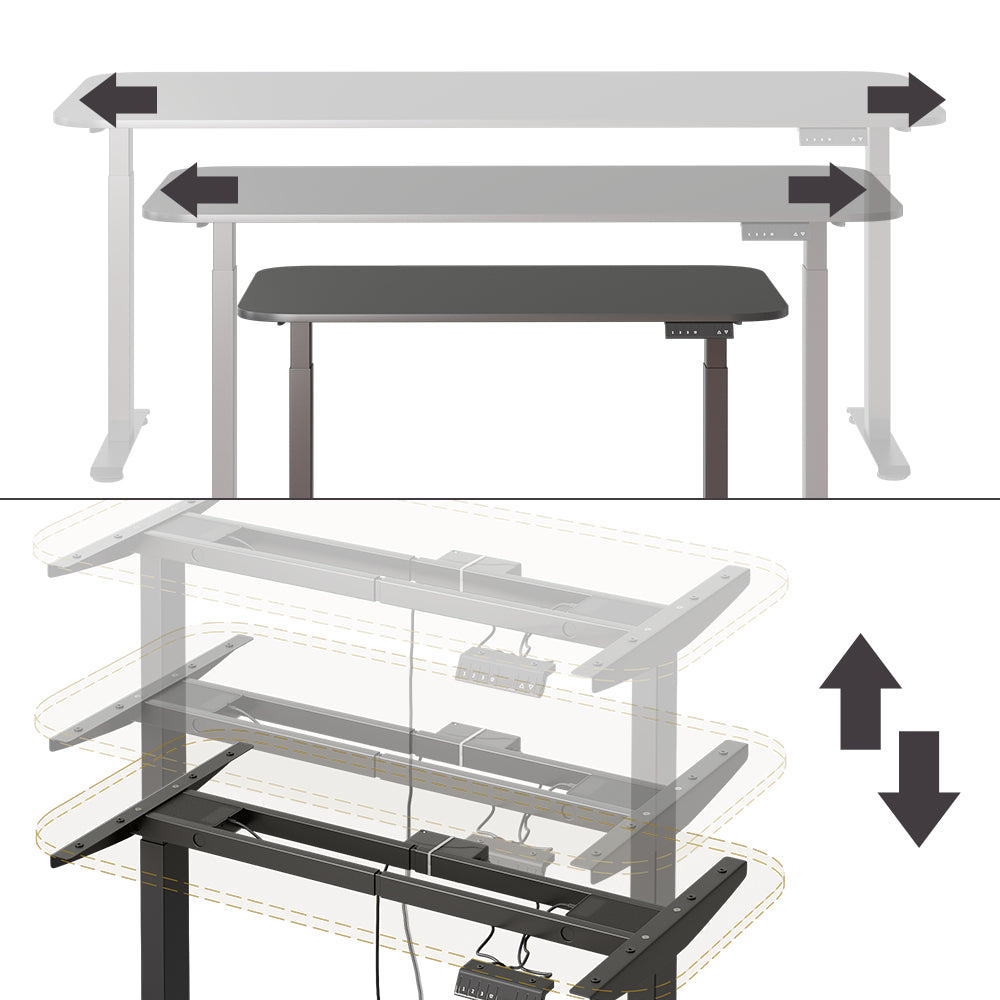 Vicco Scrivania Nero/Antracite 120 x 60 cm 2 motori