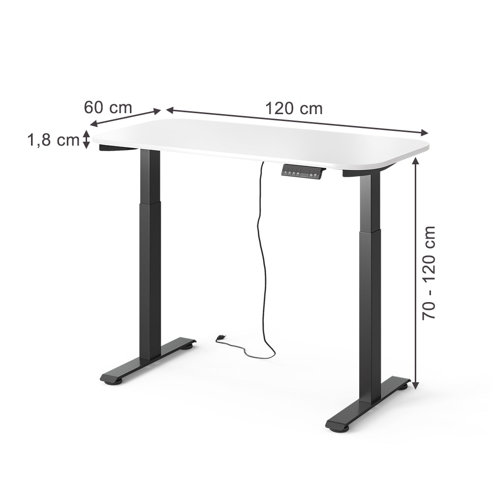 Vicco Scrivania Nero/bianco 120 x 60 cm 2 motori