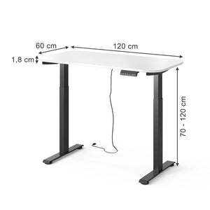 Vicco Scrivania Nero/bianco 120 x 60 cm 2 motori