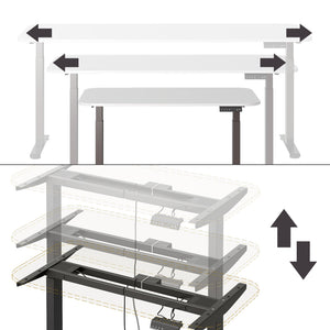 Vicco Scrivania Nero/bianco 120 x 60 cm 2 motori