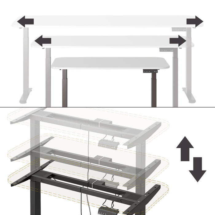 Vicco Scrivania Nero/bianco 120 x 60 cm 2 motori