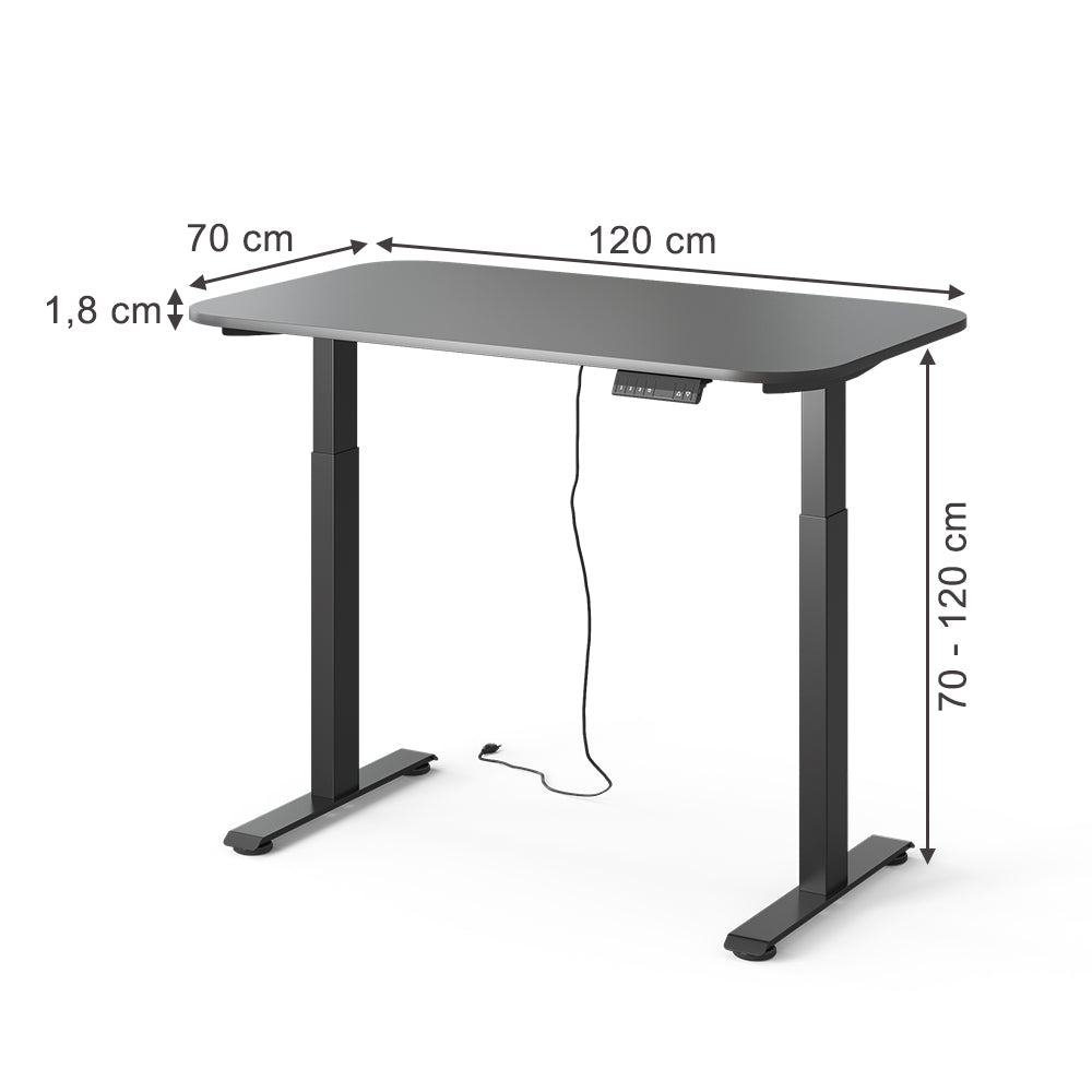 Vicco Scrivania Nero/Antracite 120 x 70 cm 2 motori