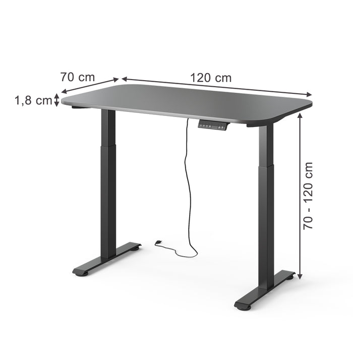 Vicco Scrivania Nero/Antracite 120 x 70 cm 2 motori