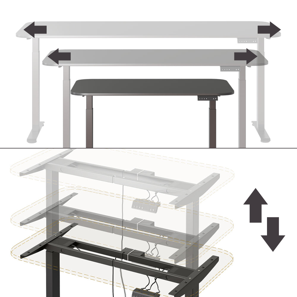 Vicco Scrivania Nero/Antracite 120 x 70 cm 2 motori