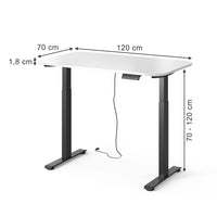 Vicco Scrivania Nero/bianco 120 x 70 cm 2 motori