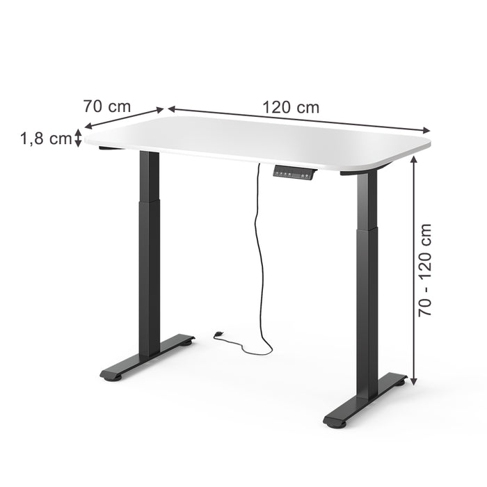 Vicco Scrivania Nero/bianco 120 x 70 cm 2 motori