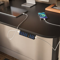 Vicco Scrivania Nero/Antracite 140 x 80 cm 2 motori