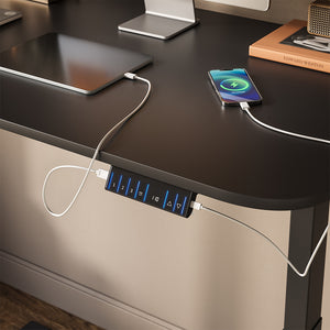 Vicco Scrivania Nero/Antracite 140 x 80 cm 2 motori