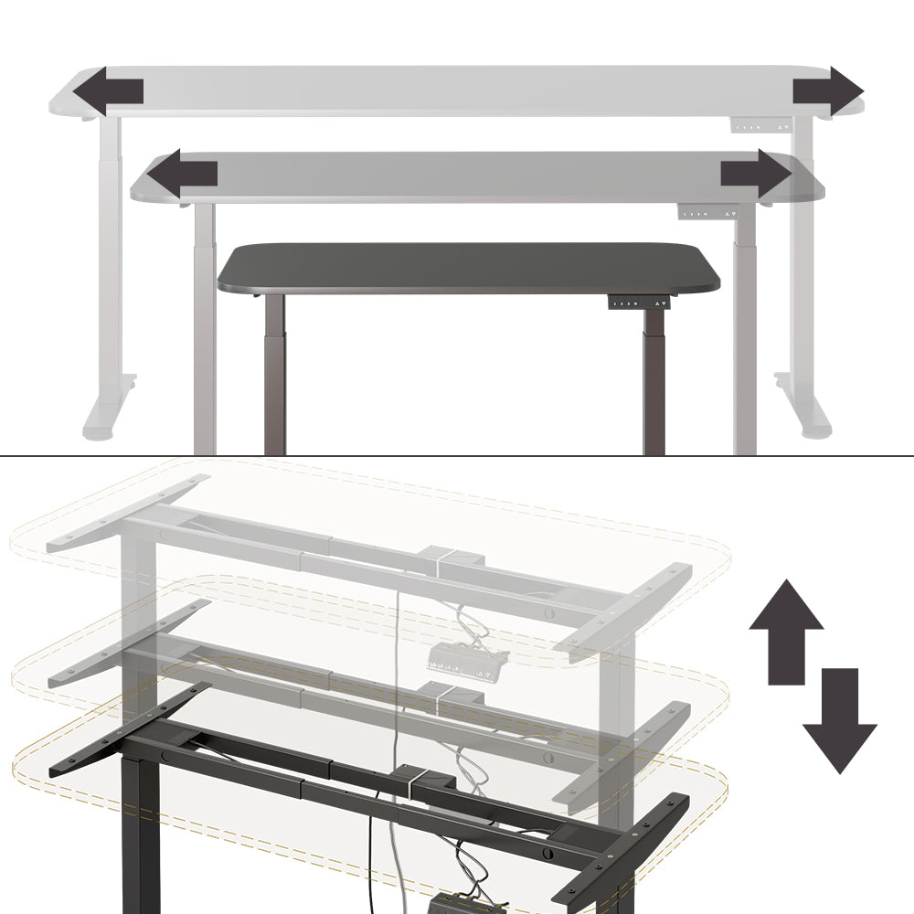 Vicco Scrivania Nero/Antracite 140 x 80 cm 2 motori