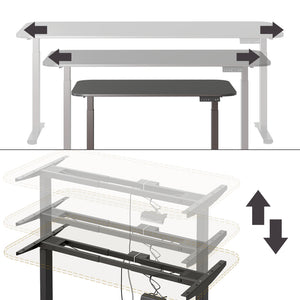 Vicco Scrivania Nero/Antracite 140 x 80 cm 2 motori