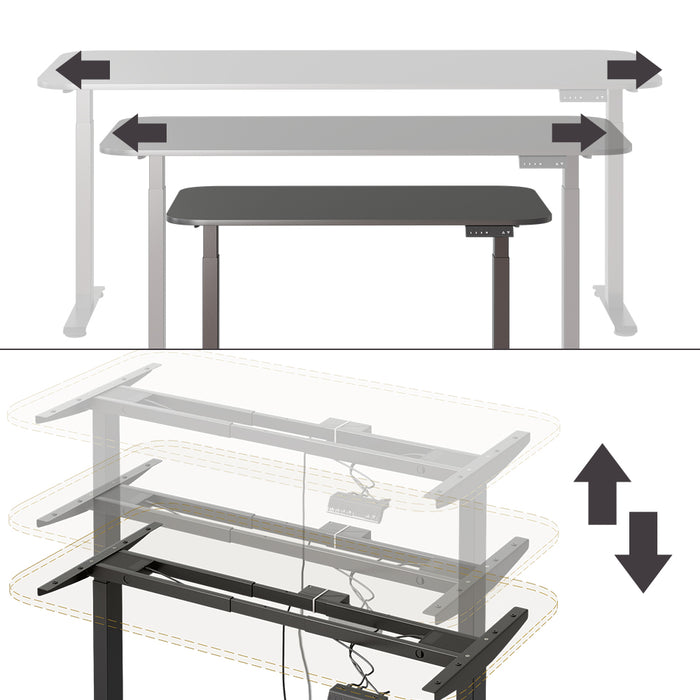 Vicco Scrivania Nero/Antracite 140 x 80 cm 2 motori