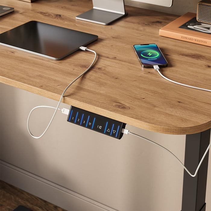 Vicco Scrivania Nero/Artigianale 140 x 80 cm 2 motori