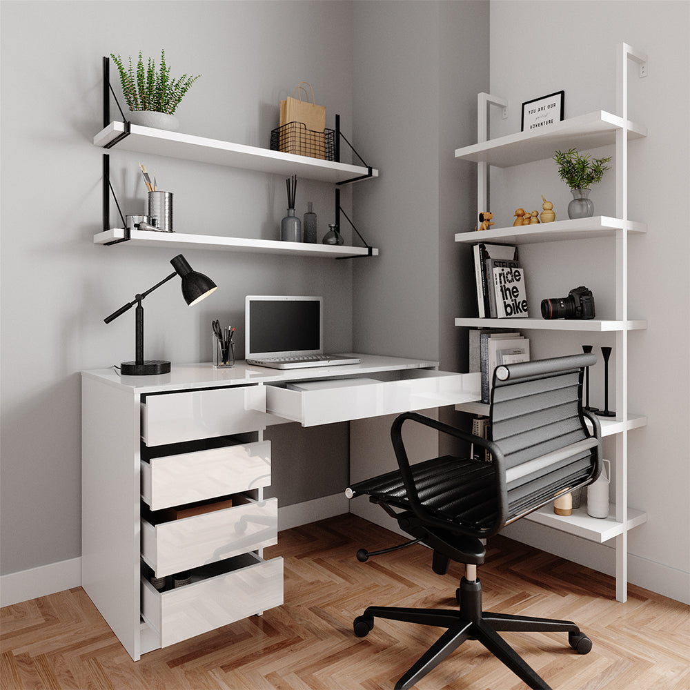 Vicco Scrivania Bianco 55 x 120 cm con cassetti