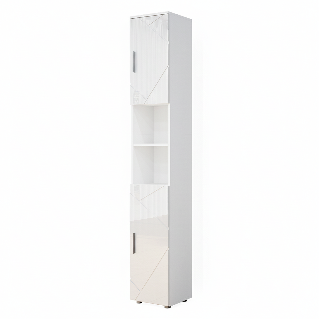 Vicco Mobile bagno alto Bianco lucido 30 x 192 cm