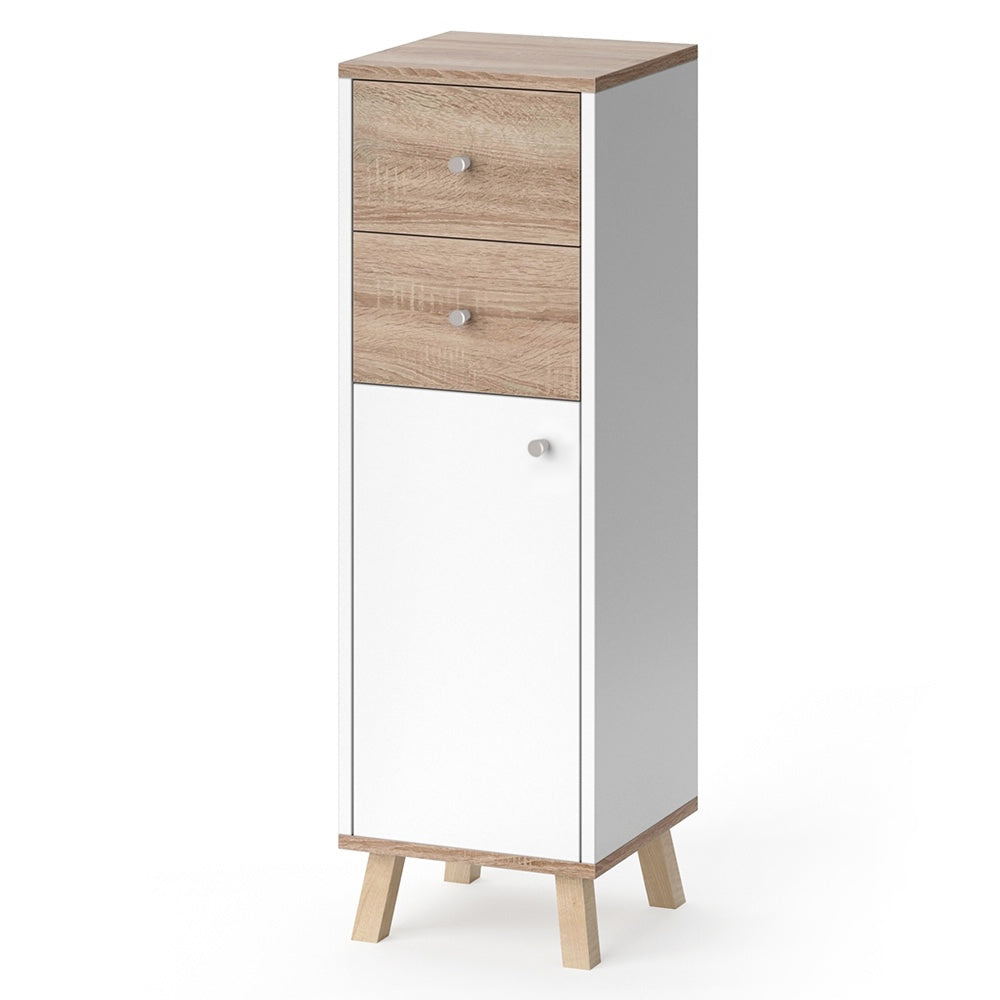 Vicco Mobiletto bagno Bianco 30 x 95 cm con cassetti