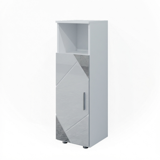 Vicco Mobiletto bagno Bianco lucido con inserti 30 x 95 cm