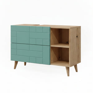 Vicco Mobile sottolavabo per bagno Verde menta 90 x 59 cm con 2 cassetti