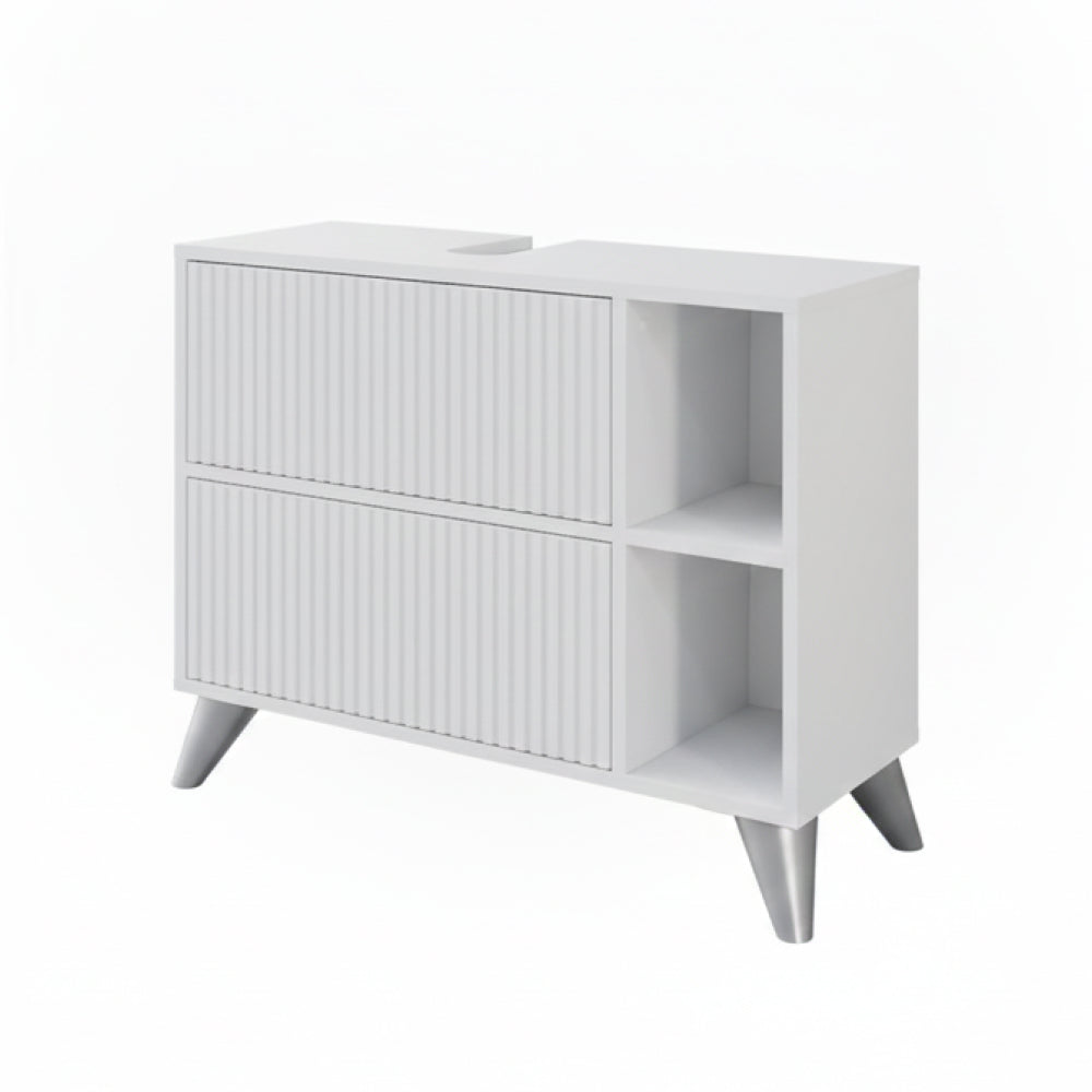 Vicco Mobile sottolavabo per bagno Bianco 80 x 62 cm con 2 cassetti