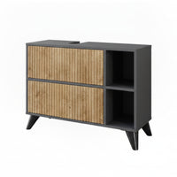 Vicco Mobile sottolavabo per bagno Antracite/quercia di montagna 80 x 62 cm con 2 cassetti