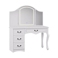 Vicco Tavolo da toeletta Bianco 120 cm con illuminazione LED dimmerabile