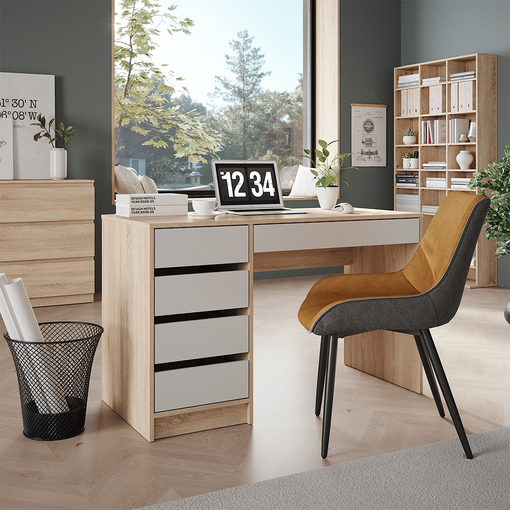 Vicco Scrivania Sonoma/Bianco 55 x 120 cm con cassetti