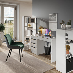 Vicco Scrivania Bianco lucido 55 x 120 cm con cassetti