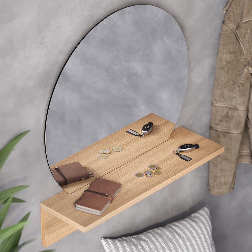 Vicco Specchio bagno Quercia dorata 50 x 54.5 cm con ripiano