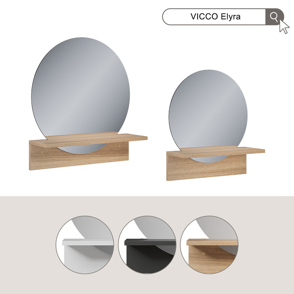 Vicco Specchio bagno Quercia dorata 50 x 54.5 cm con ripiano