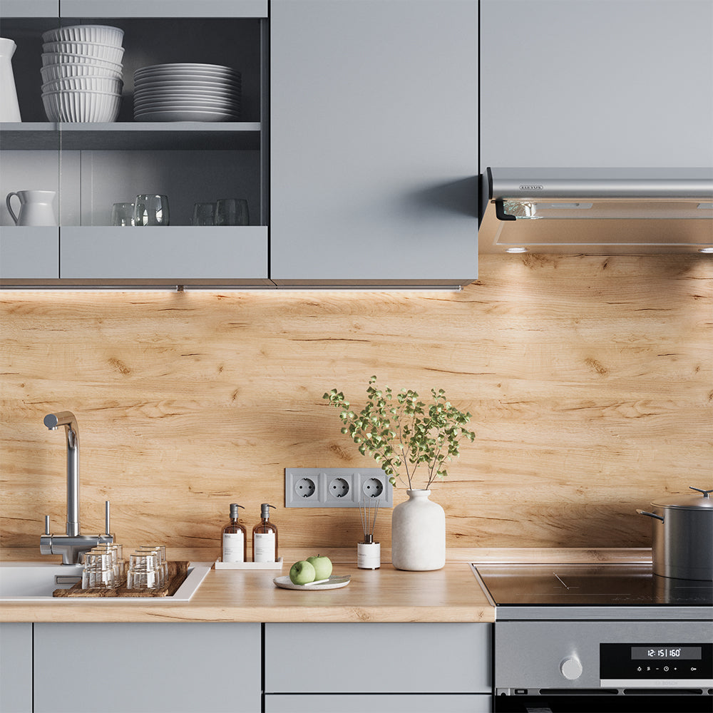 Vicco Mobile da cucina Grigio 240 cm , PL Rovere