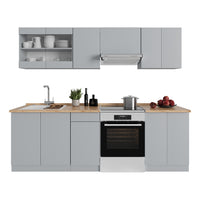 Vicco Mobile da cucina Grigio 240 cm , PL Rovere