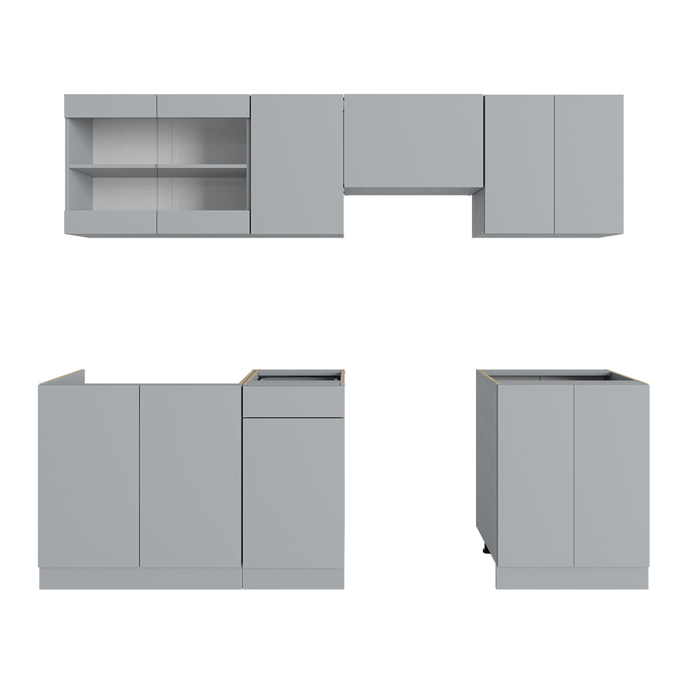 Vicco Mobile da cucina Grigio 240 cm , PL Rovere