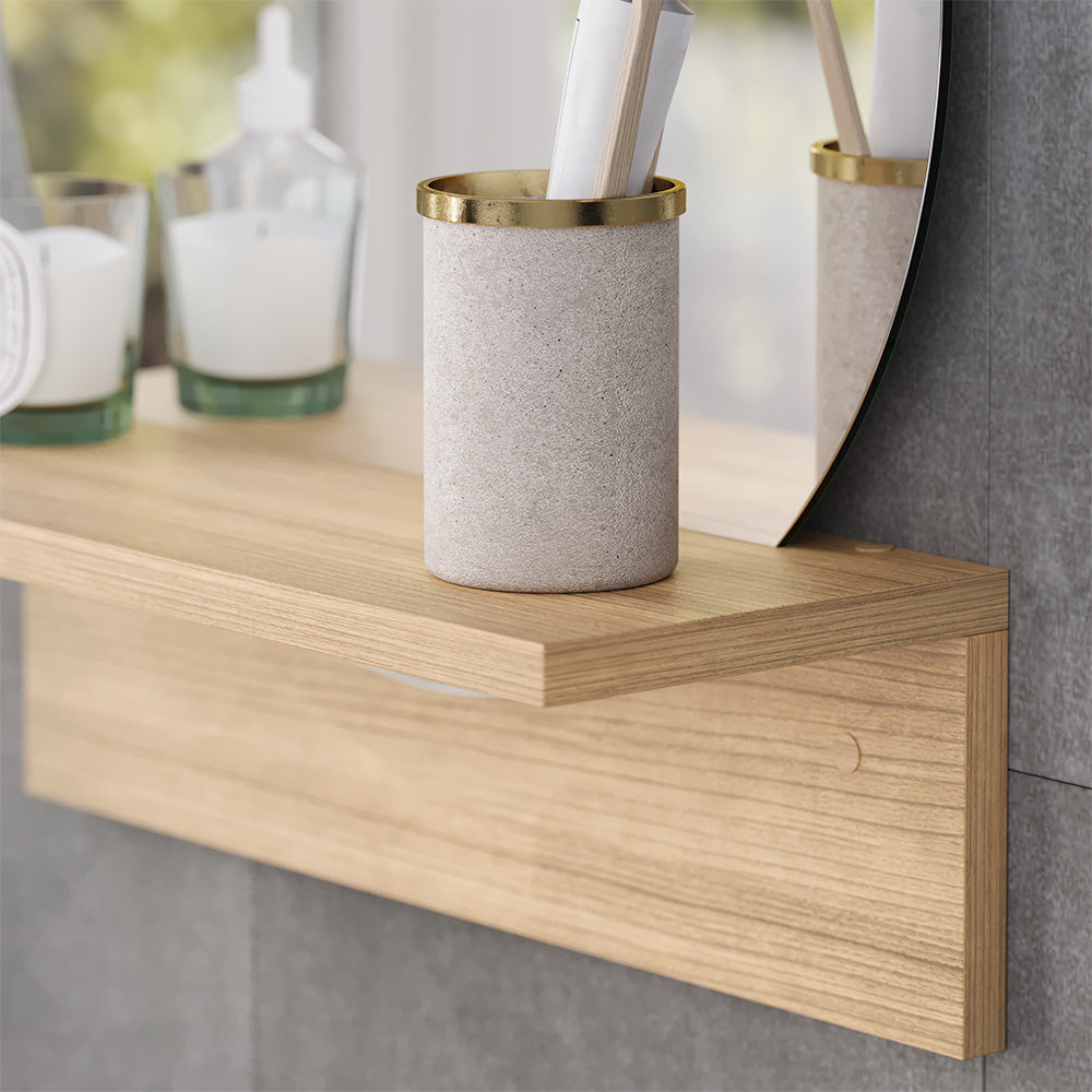 Vicco Specchio bagno Quercia dorata 40 x 47.5 cm con ripiano