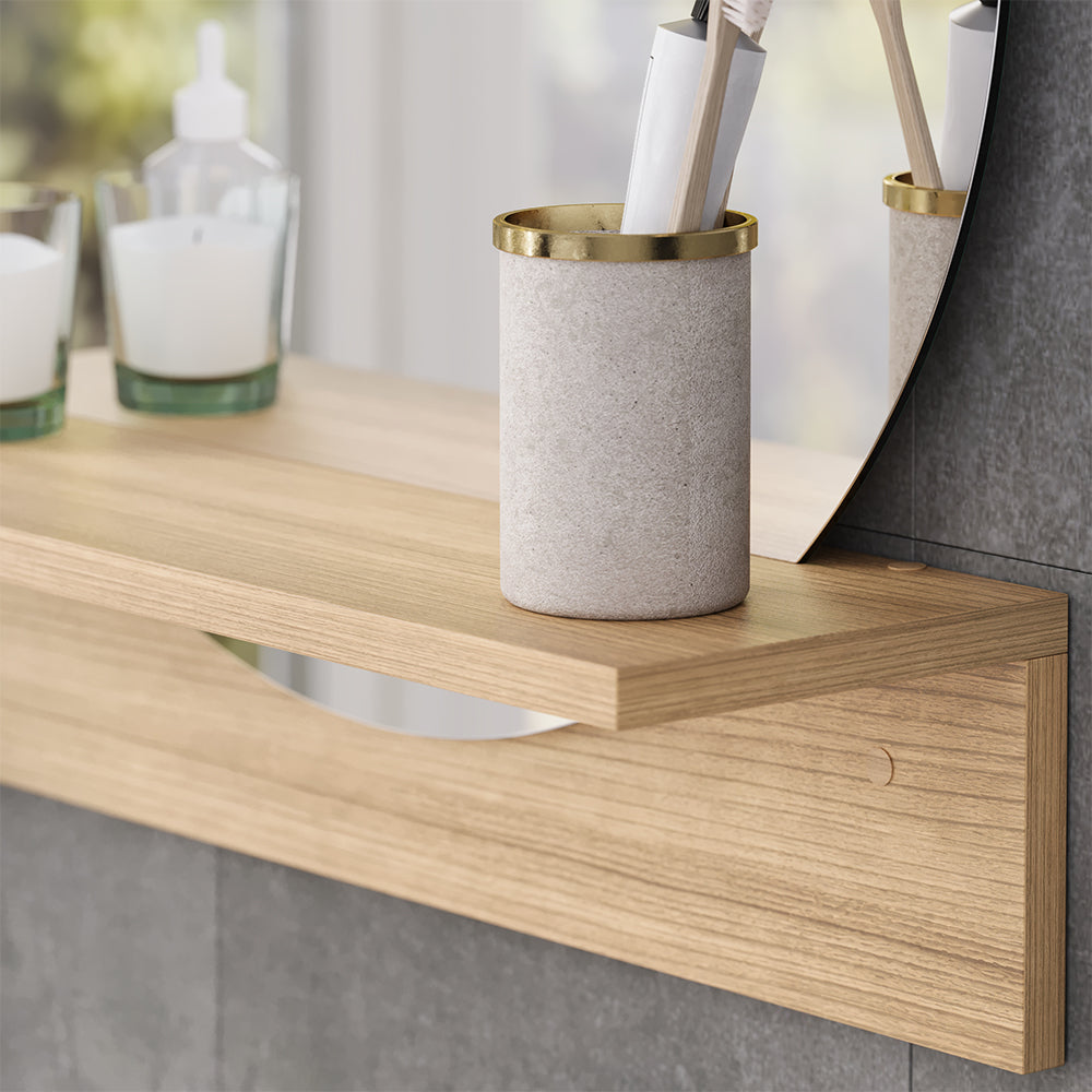 Vicco Specchio bagno Quercia dorata 50 x 54.5 cm con ripiano