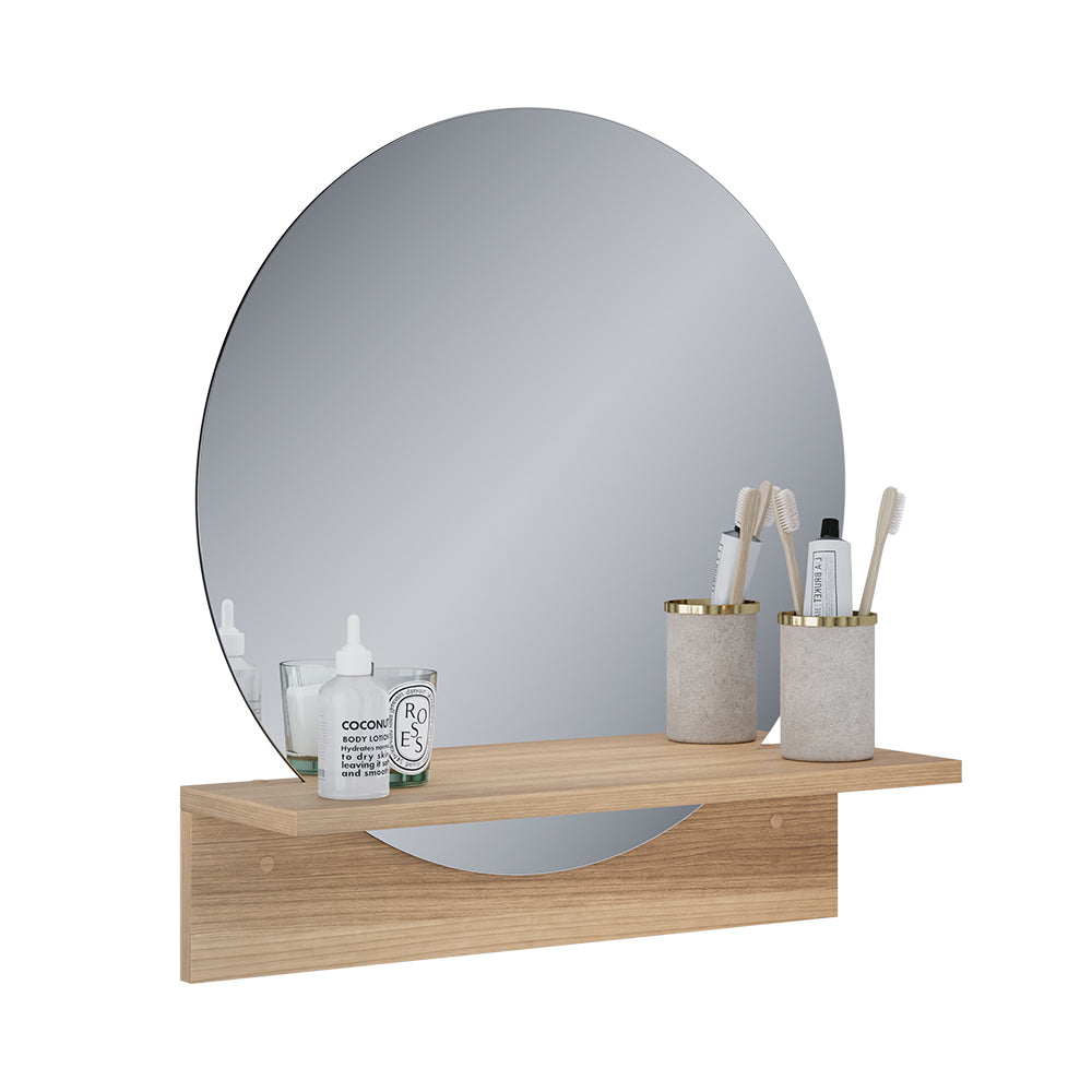 Vicco Specchio bagno Quercia dorata 50 x 54.5 cm con ripiano