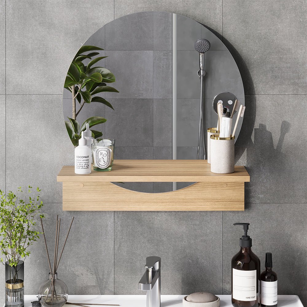 Vicco Specchio bagno Quercia dorata 50 x 54.5 cm con ripiano