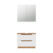 Vicco Set di mobili da bagno Rovere/bianco a strisce 2 parti
