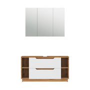 Vicco Set di mobili da bagno Rovere/bianco a strisce 2 parti