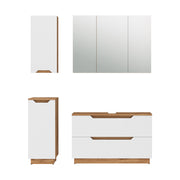 Vicco Set di mobili da bagno Rovere/bianco a strisce 4 parti
