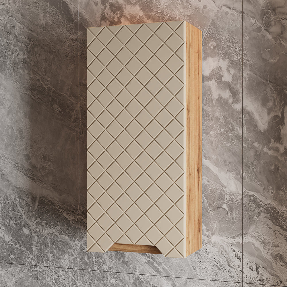 Vicco mobile bagno Rovere/cashmere con struttura in piastrelle 20 x 72.6 cm