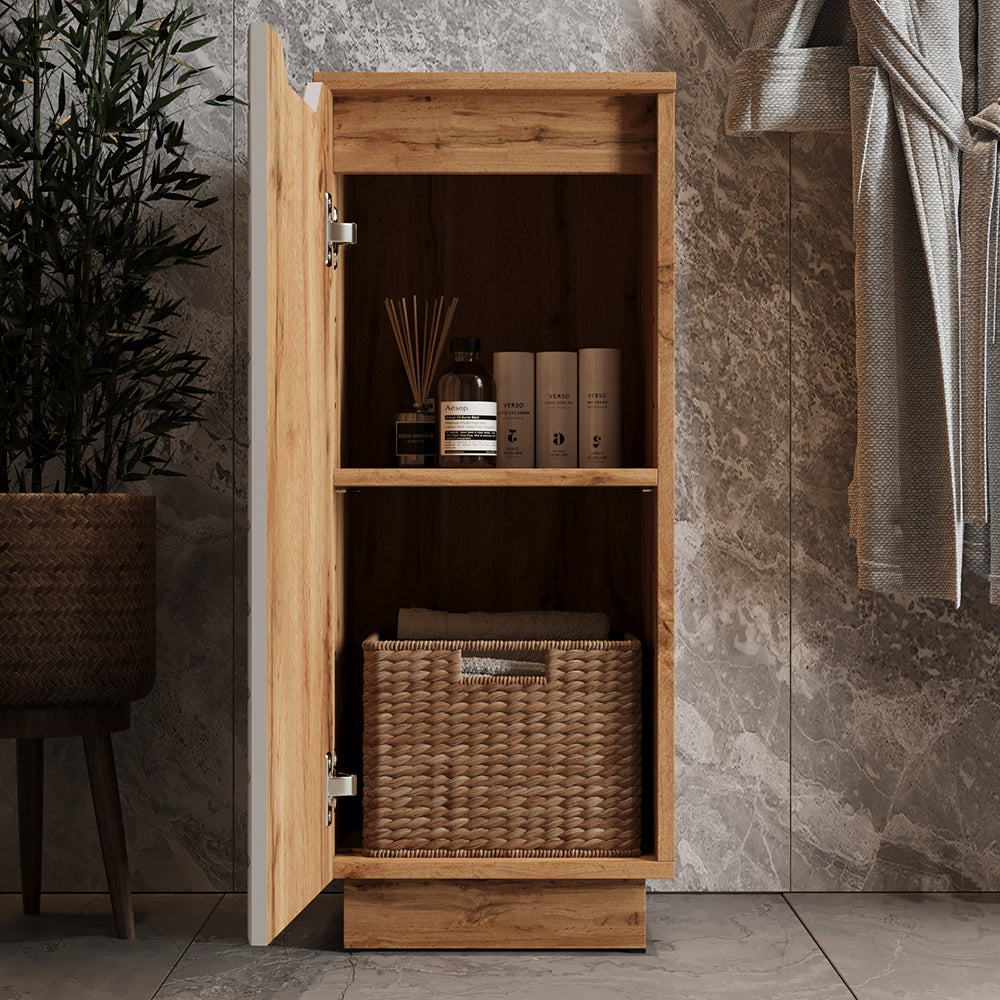 Vicco mobiletto bagno Rovere/bianco con struttura in piastrelle 33.4 x 81.9 cm