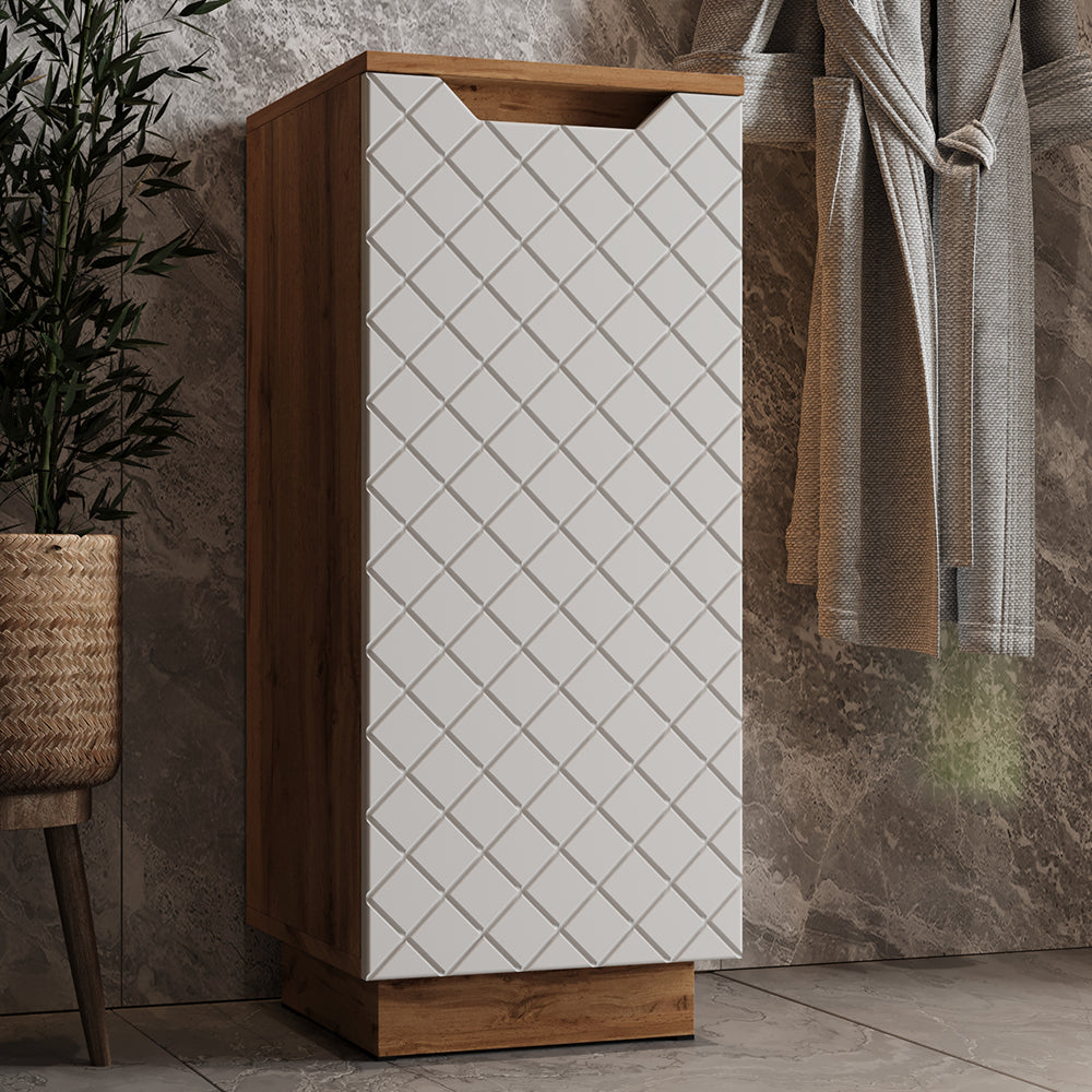 Vicco mobiletto bagno Rovere/bianco con struttura in piastrelle 33.4 x 81.9 cm