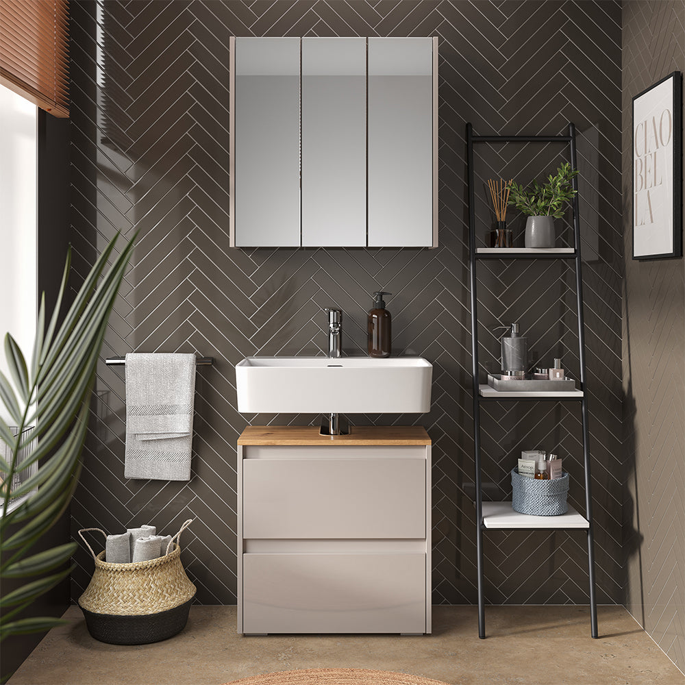 Vicco Armadio per il bagno Cashmere/Artigianale 30.2 x 191.5 cm con 2 porte