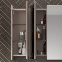 Vicco Specchio contenitore bagno Cachemire 67.4 x 68 cm con 3 porte a specchio