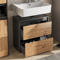 Vicco Set di mobili da bagno Antracite/Artisan 3 parti