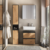 Vicco Set di mobili da bagno Antracite/Artisan 3 parti